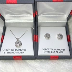 😍 Matching Diamond Sterling Silver Set